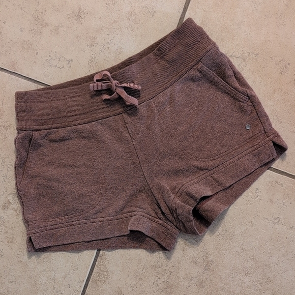 Prana Cozy Up Pink Brown Hemp Blend Casual Sweat Shorts - Size S - Picture 1 of 8